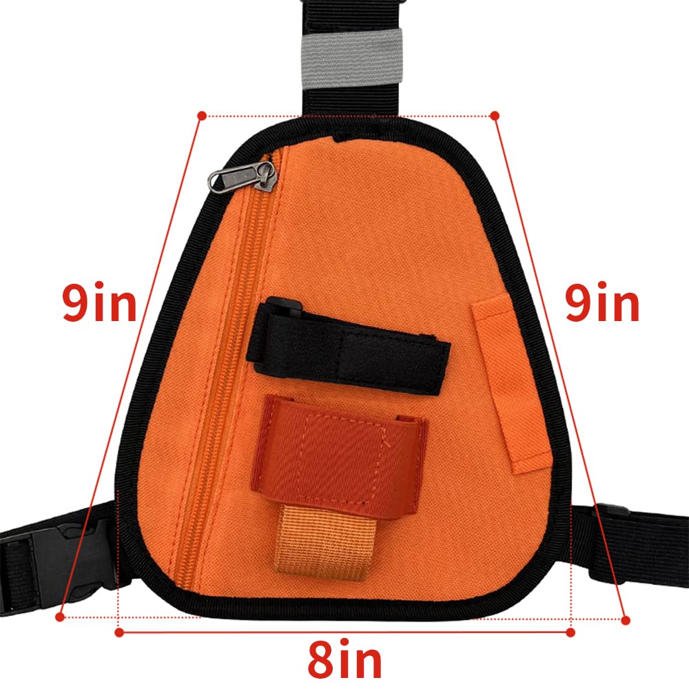 LSENG Adjustable Radio Chest Harness & Shoulder Holster - Compatible with Motorola, BAOFENG Walkie Talkies - Orange Two-Way Radio Pouch for Outdoor, Hiking, Construction & Security Work