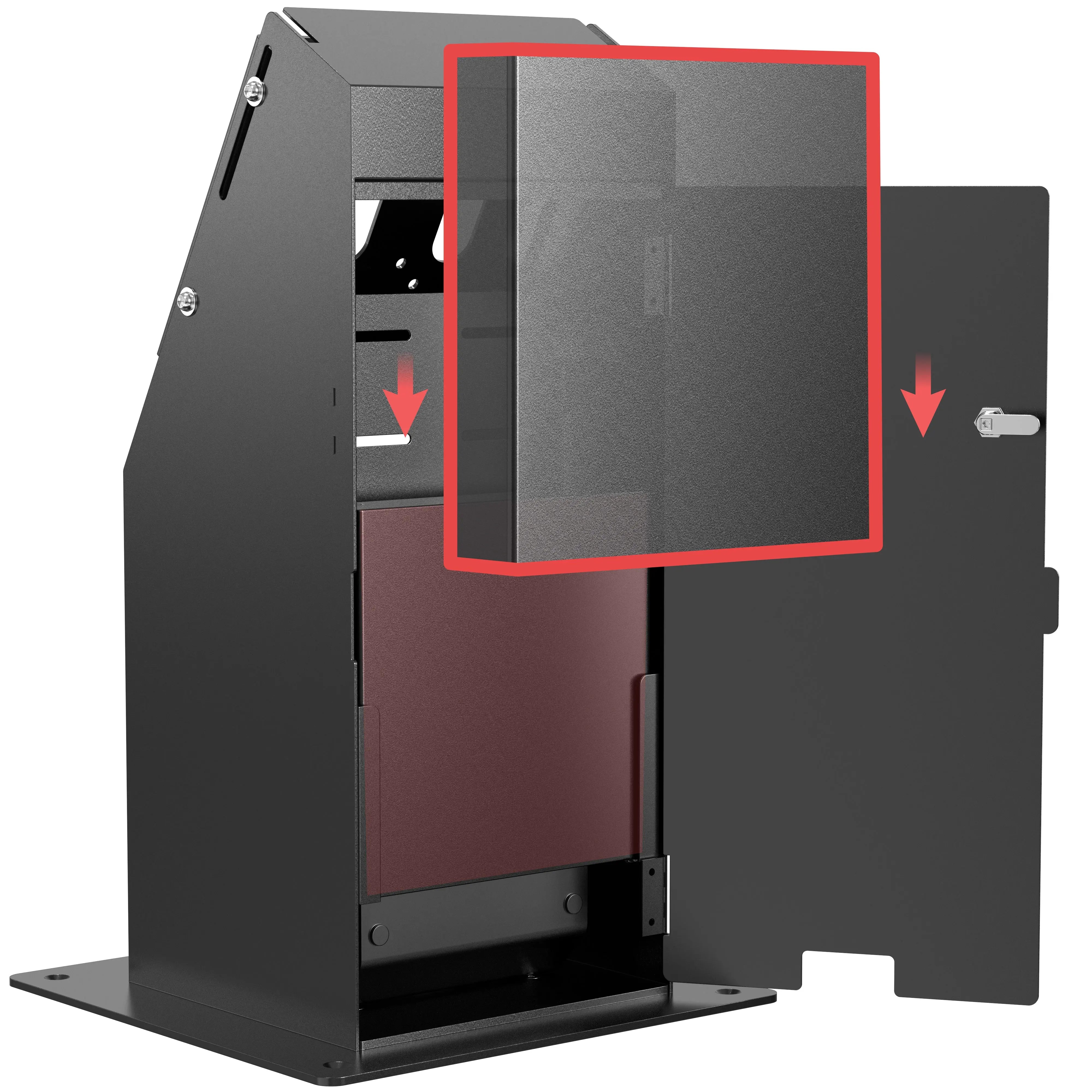 Self Service Kiosk with Built-in Printer and Storage Compartment - Touchscreen POS Terminal for Retail, Restaurant, and Business Use