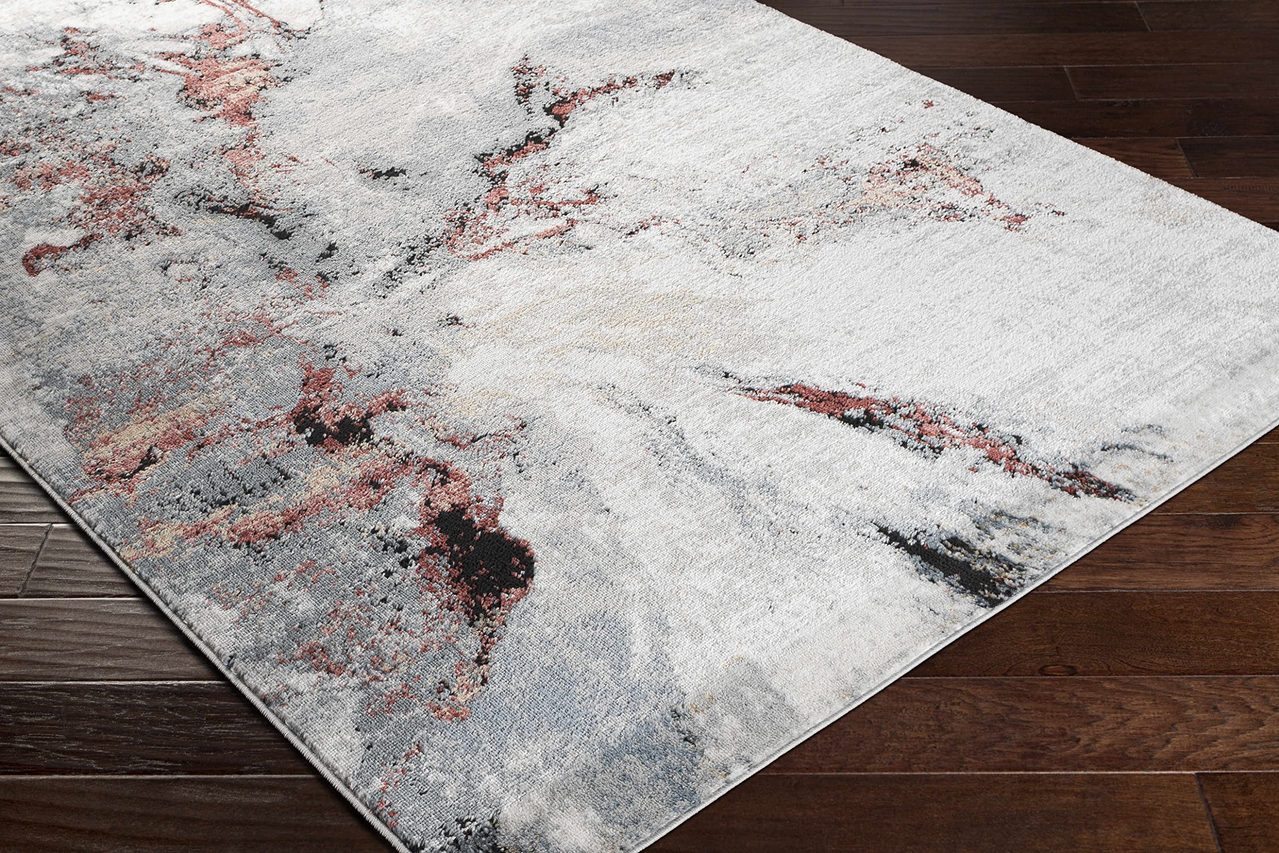 Premium Hauteloom Newnham Area Rug for Living Room & Bedroom - Soft Beige, Black, Purple Modern Design - 5'3