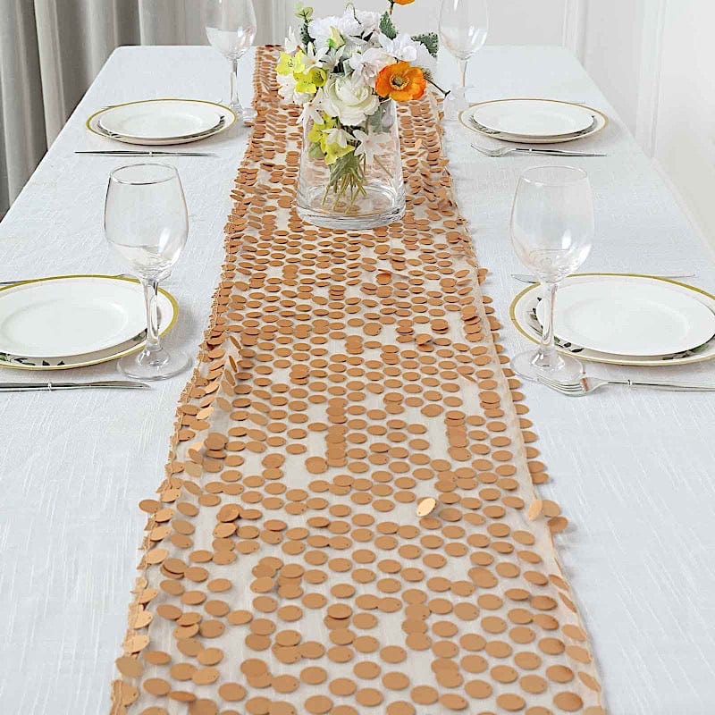 Large Payette Sequin Table Runner - Elegant Glittering Dining Table Decor for Weddings, Parties & Holiday Celebrations