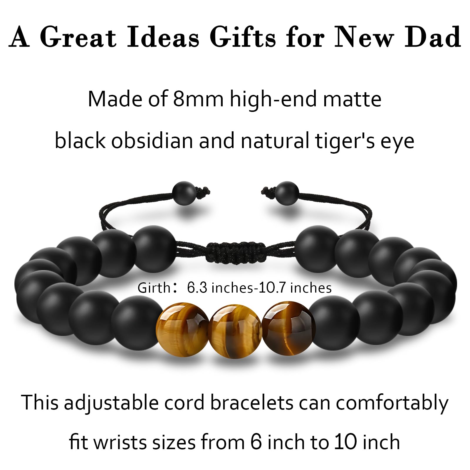 Handmade Leather Bracelet for New Dads - Thoughtful Gift for Husband from Wife - Personalized Daddy-to-Be Jewelry - Perfect for Baby Showers, Birth Announcements & First Father's Day
