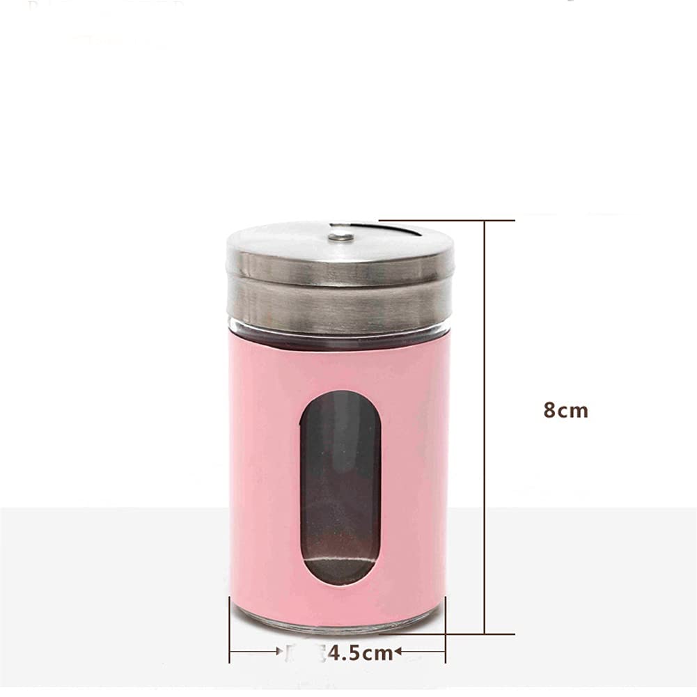2-Pack Stainless Steel Spice Jars with Glass Lids - Round Condiment Containers for Salt, Pepper, Coffee & Powder Storage - Perfect for Kitchen, Pantry & Cooking Accessories
