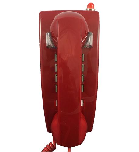 ITT 2554 VOE 27MD Red Wall Phone with Message Light - Vintage Rotary Desk Telephone for Home, Office & Retro Decor