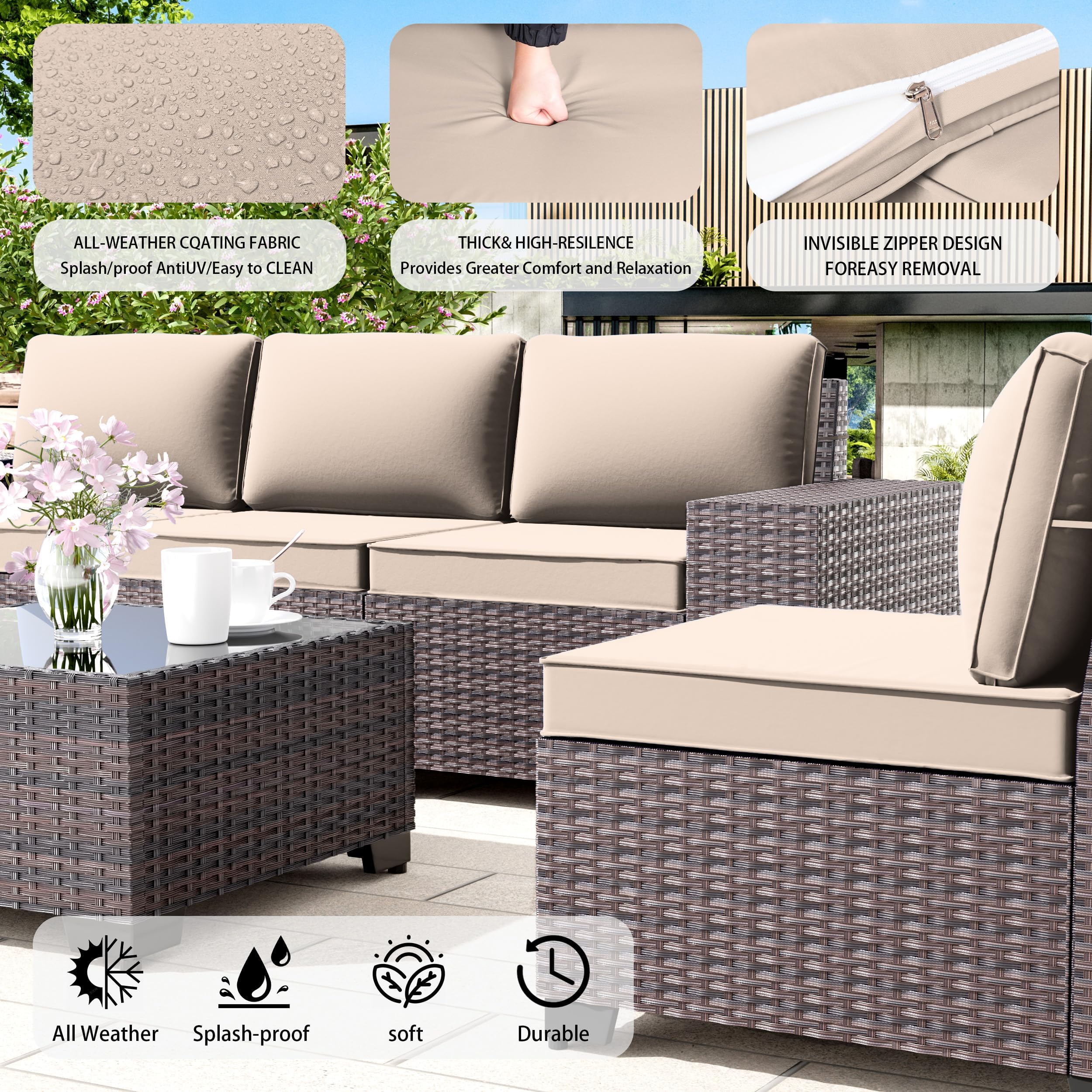13-Piece Outdoor Patio Furniture Set with 43