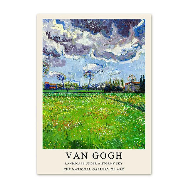Van Gogh Art Gallery Wall Canvas Posters - Famous Starry Night & Sunflowers Paintings for Home & Office Decor