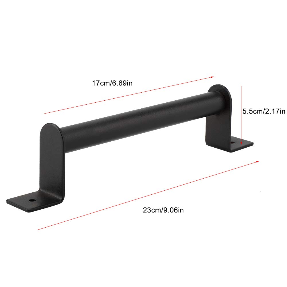 Heavy Duty Carbon Steel Black Sliding Barn Door Handle - Modern Outdoor Shed & Closet Handle for Wooden Gates & Doors | Perfect for Farmhouse, Rustic Home Decor & DIY Projects