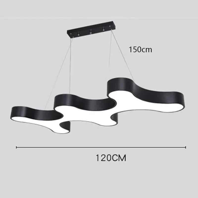 Modern Amoeba Kitchen Island LED Hanging Light - Adjustable Dimmable Pendant Lighting for Dining Room, Bar Counter & Breakfast Nook - Energy Efficient LED Chandelier for Home Decor