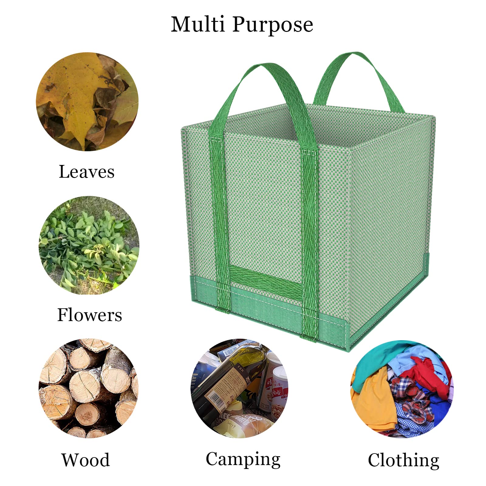 32 Gallons Heavy Duty Reusable Garden Waste Bags - 2 Pack Yard Leaf Bags with Reinforced Handles for Lawn, Leaf & Bush Trimming | Durable Outdoor Gardening Collection Bags for Fall Cleanup & Yard Maintenance