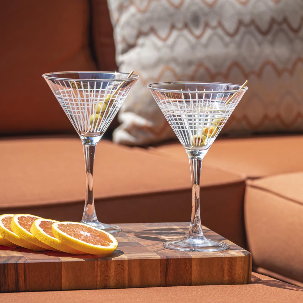Premium 10oz Martini Cocktail Glasses Set of 4 - Elegant Matchstick Design for Classic Martinis, Cocktails & Home Bar Entertaining - Perfect for Parties, Weddings & Upscale Events