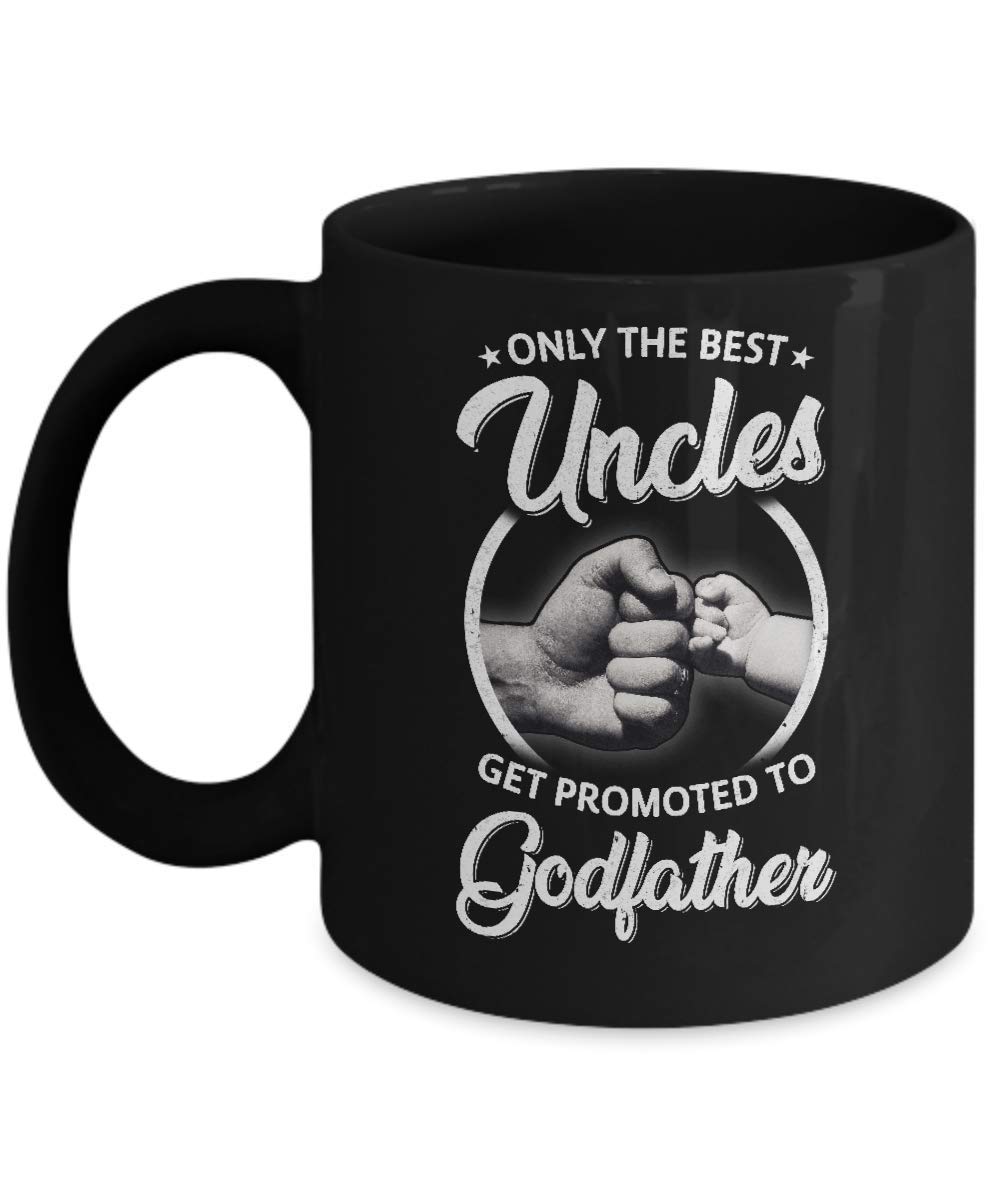11OZ Premium Coffee Mug - Best Uncle to Godfather Promotion Gift - Ceramic Cup for Coffee, Tea & Hot Drinks - Perfect for Father's Day, Birthday & Office Gifts