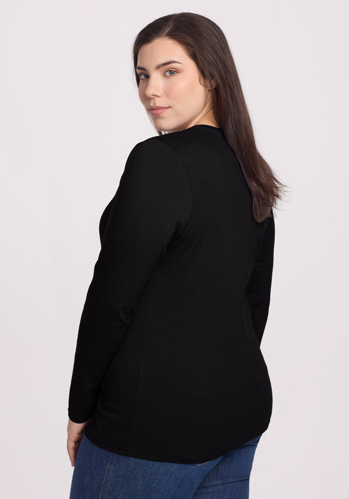 Millie Women's Long Sleeve Shirt - Black | Comfortable & Stylish Casual Top for Work, Date Night & Everyday Wear