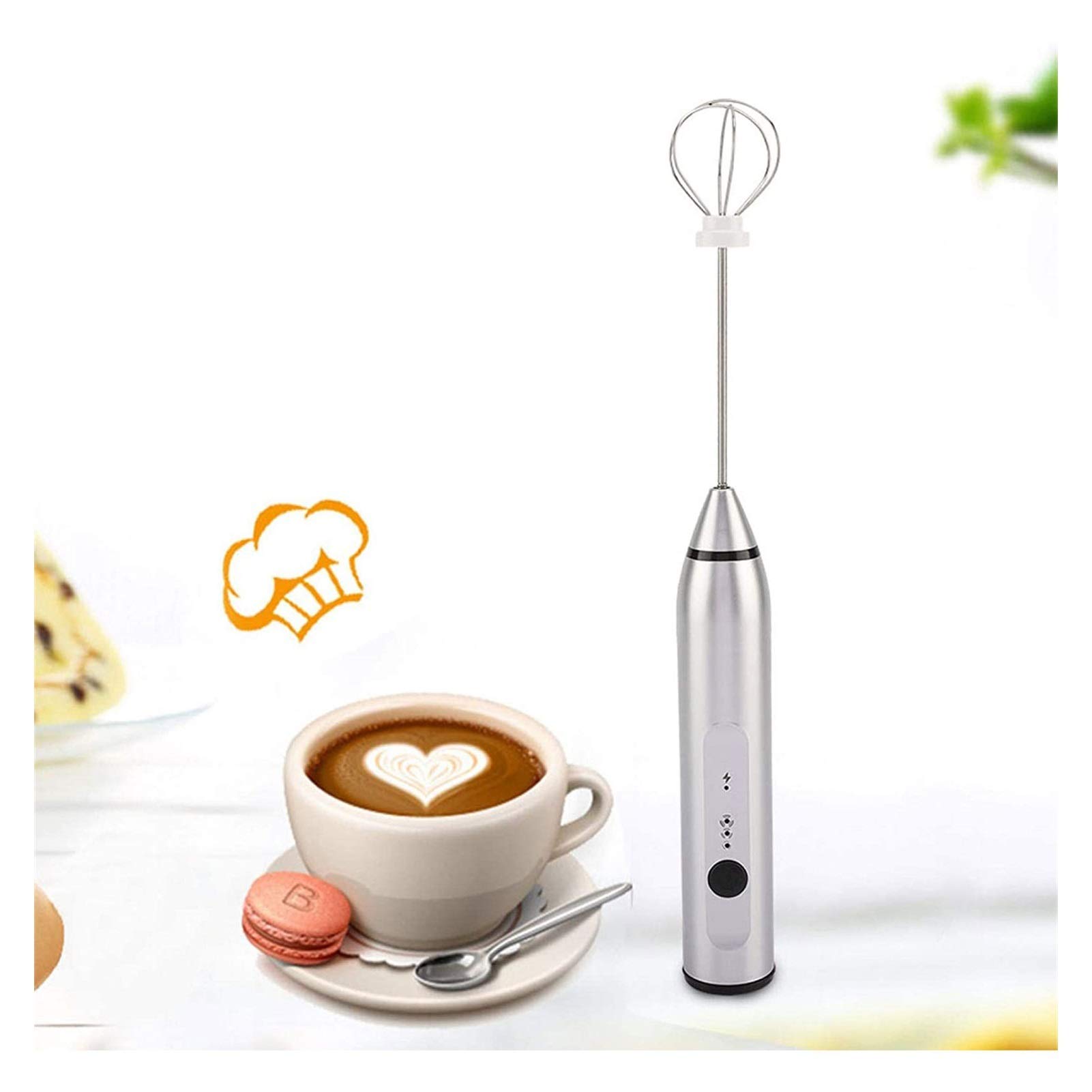Electric Milk Frother Handheld - Mini Whisk Blender for Coffee, Latte, Matcha, Hot Chocolate - Perfect for Home, Office & Cafe Use