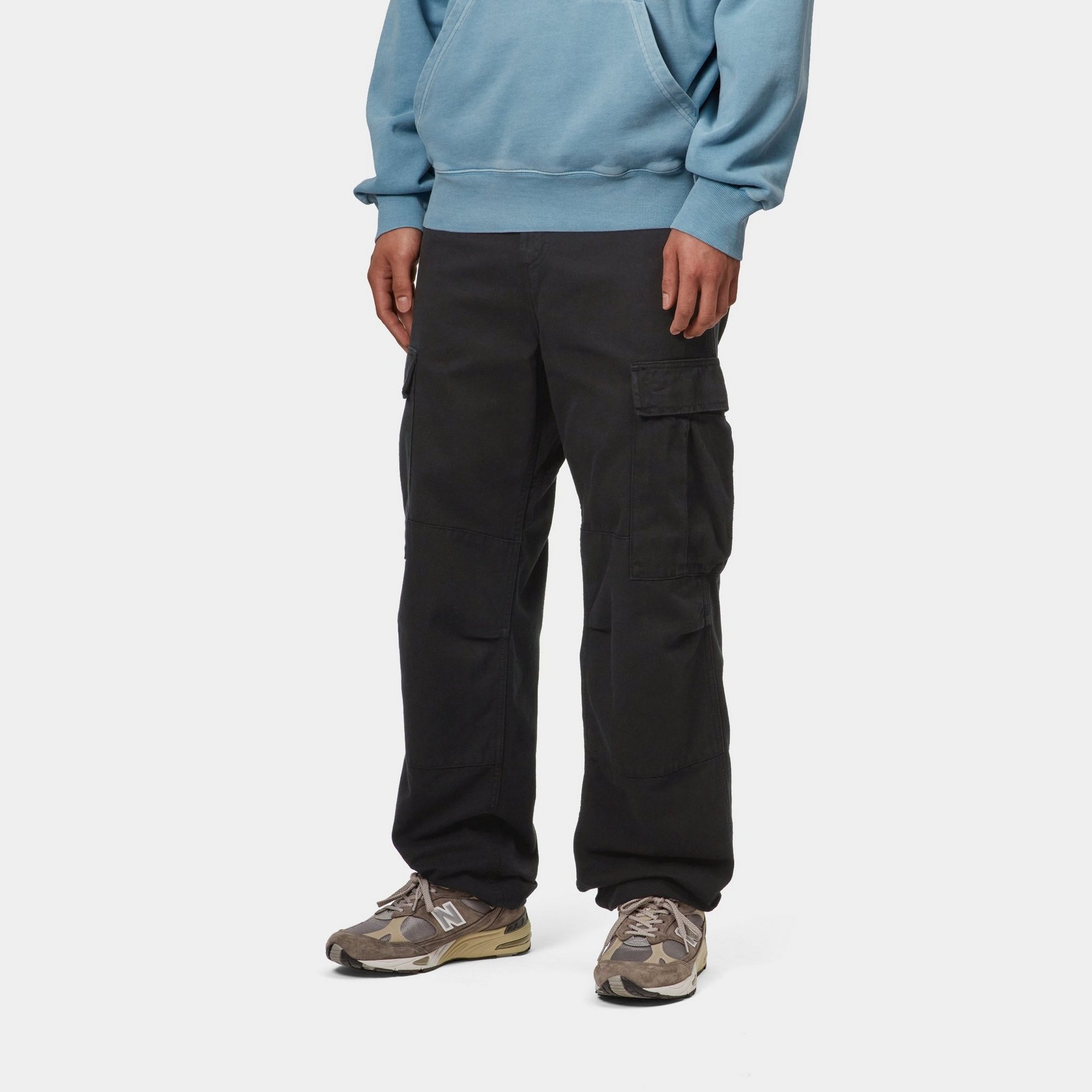 Men's Regular Fit Cargo Pants - Garment Dyed Twill Work Pants for Outdoor & Casual Wear | Black | Durable & Comfortable for Hiking, Work & Everyday Use