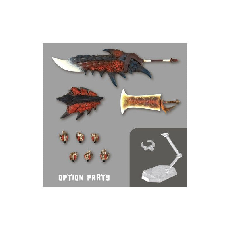 Amazing Yamaguchi Revoltech Action Figure - Monster Hunter Blademaster Male (Rathalos/Liolaeus Armor Set) | Highly Articulated Collectible for Display & Gaming Enthusiasts