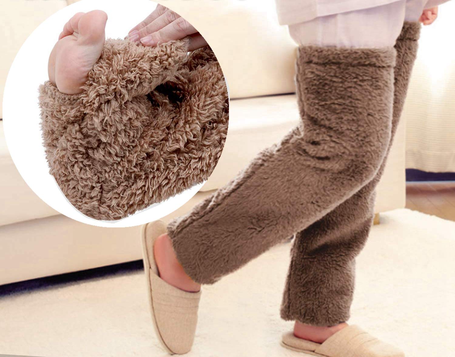 Warm Over Knee High Fuzzy Socks - Plush Long Leg Warmers for Women & Girls | Cozy Winter Home Slippers, Sleeping Socks for Cold Nights & Lounge Wear