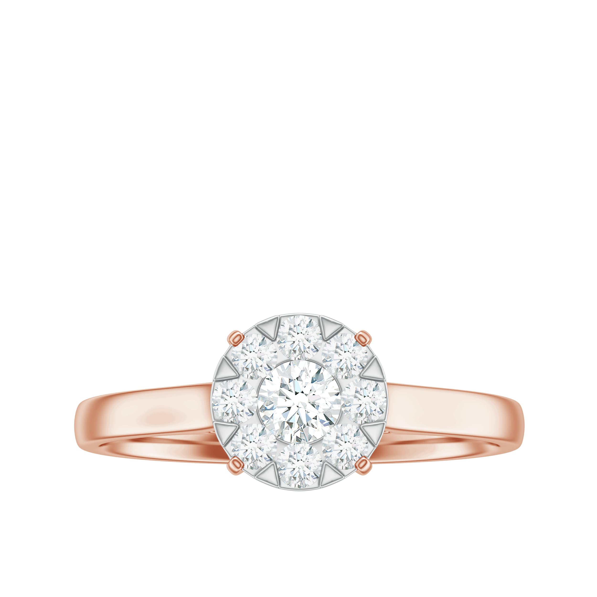 1/2 CT Round Cut Diamond Promise Ring for Women - 14K Solid Gold Certified Diamond Engagement Ring - Perfect for Anniversaries, Proposals & Special Occasions