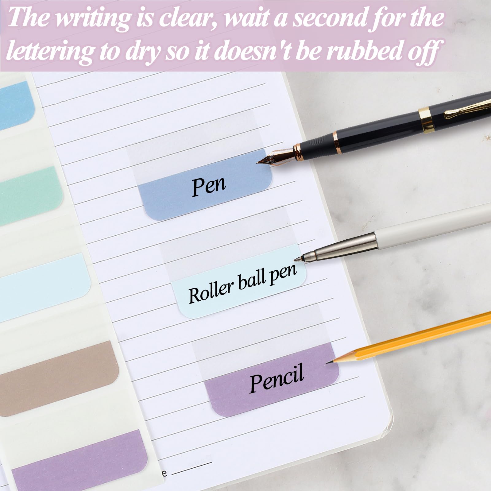 Joyberg 660P Sticky Tabs - 12 Color Repositionable & Writable Index Tabs for Notebooks, Books, Binders, File Folders - Perfect for Office Organization, School Notes & Document Labeling