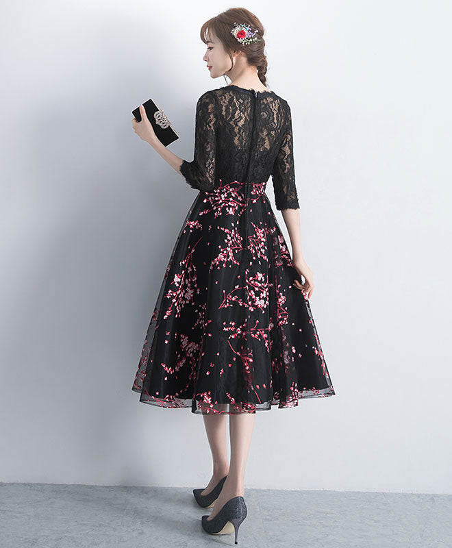 Elegant Black Lace Tulle Short Prom Dress for Women - Sexy Black Lace Bridesmaid Dress for Wedding Party - Perfect for Homecoming, Prom Night & Formal Events