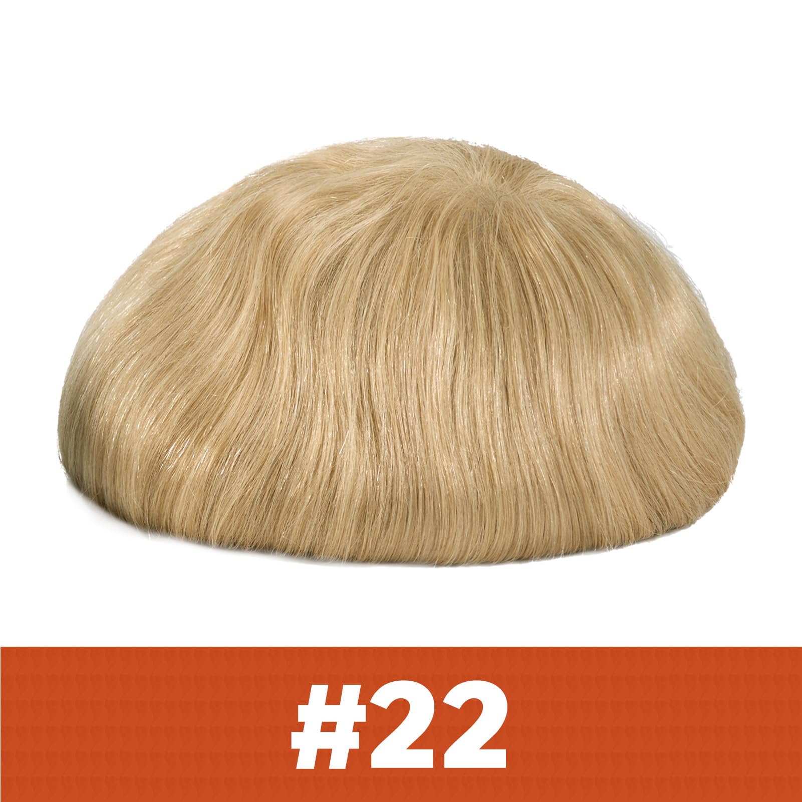 Premium Zakya Men's Hair System - 8x10 Inches Thin Skin Base with Gauze, Real Human Hair, Light Blonde #22 - Durable Hair Replacement for Thinning Hair | Perfect for Daily Wear, Work & Social Events