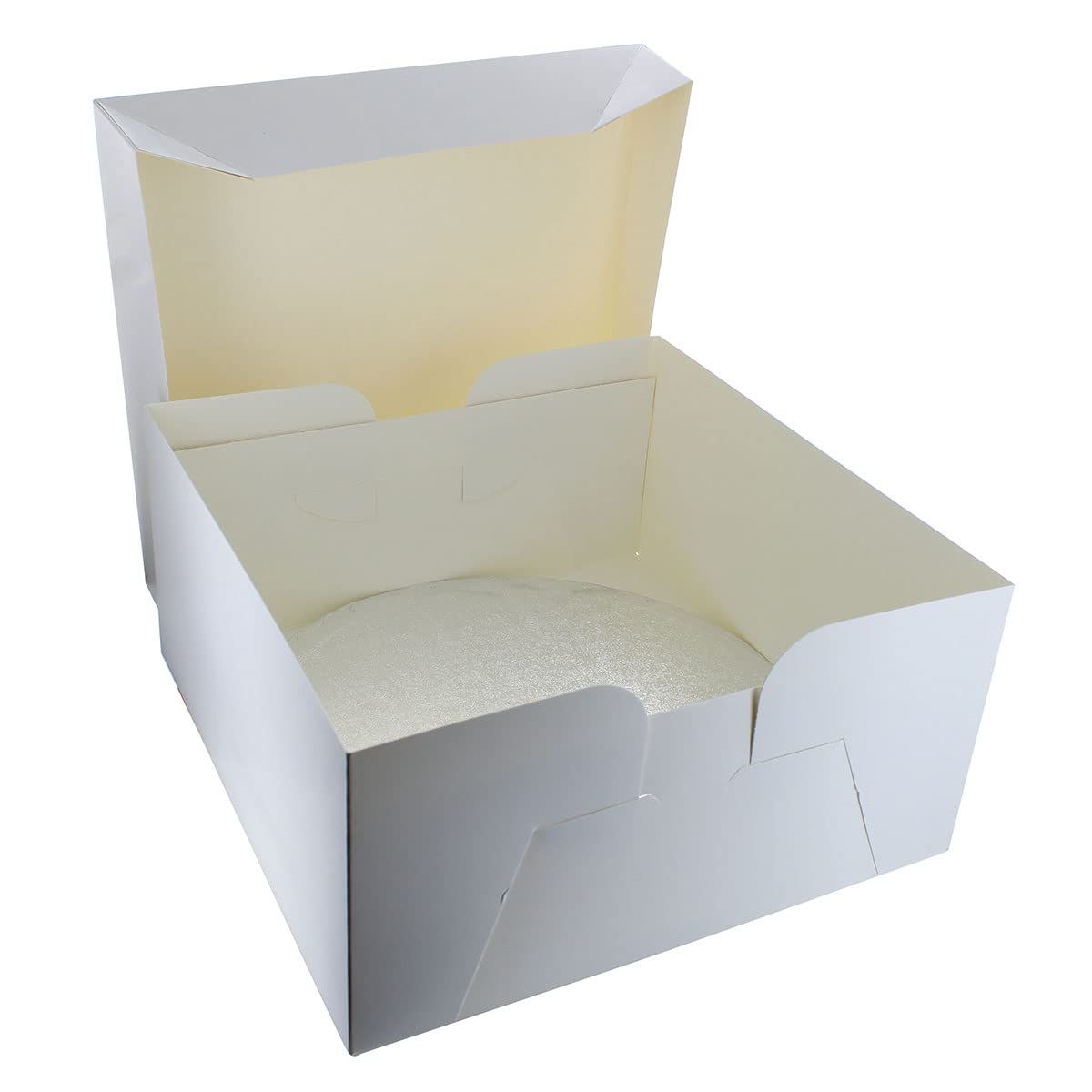 Culpitt 12-Inch Round Silver Cake Drum Board with White Cake Box - Professional Baking Supplies for Wedding, Birthday & Party Cakes