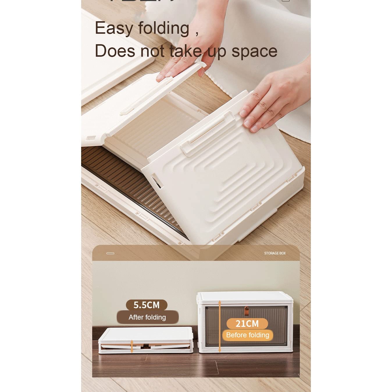 Plastic Storage Boxes with Lids & Wheels - Stackable Folding Organizer Cabinet for Home, Office, Closet - Space Saving Storage Solution | Perfect for Toys, Clothes, Books & Home Organization