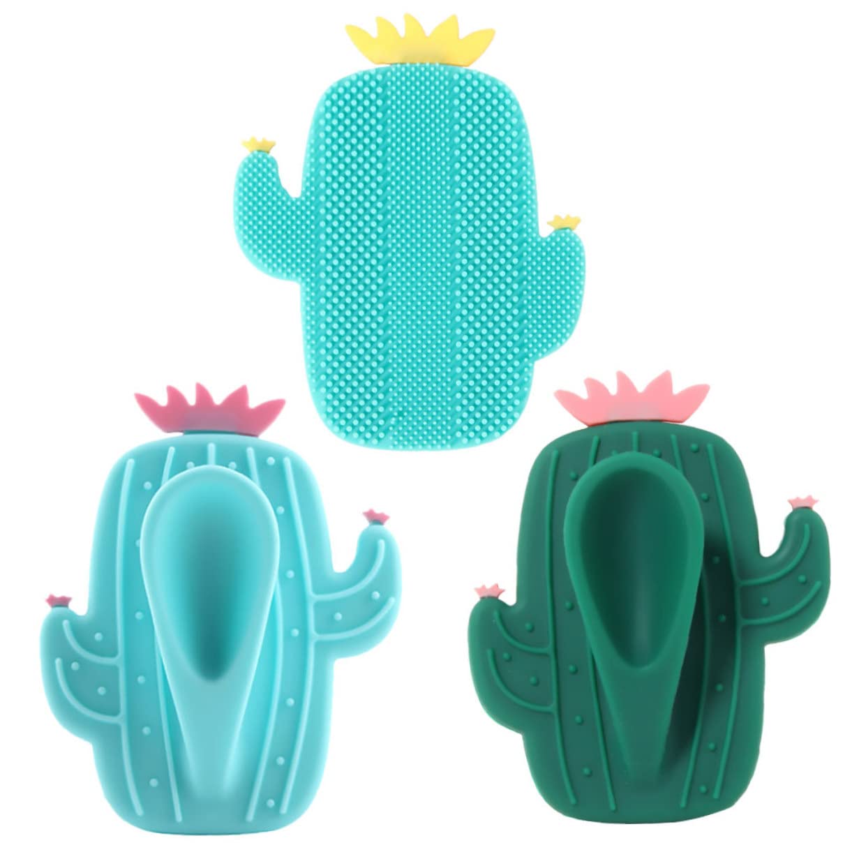 DOITOOL Silicone Hair & Body Scrubber Set - 3 Pack Scalp Massager, Exfoliating Shower Brush for Men, Women & Baby - Gentle Face Cleanser, Pore Cleaner - Perfect for Spa, Bath & Shower Relaxation