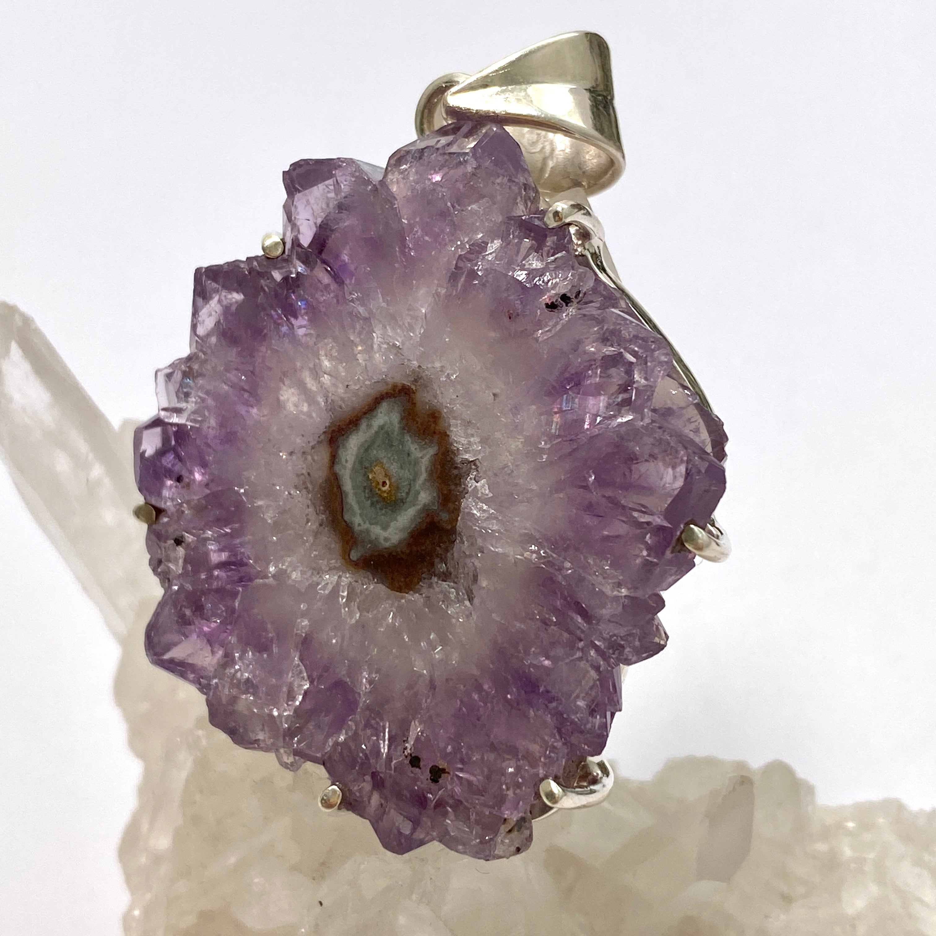 52mm Amethyst Stalactite Pendant Necklace - Natural Crystal Jewelry for Women, Spiritual Healing & Meditation Accessory | Perfect for Yoga, Reiki, and Energy Balancing