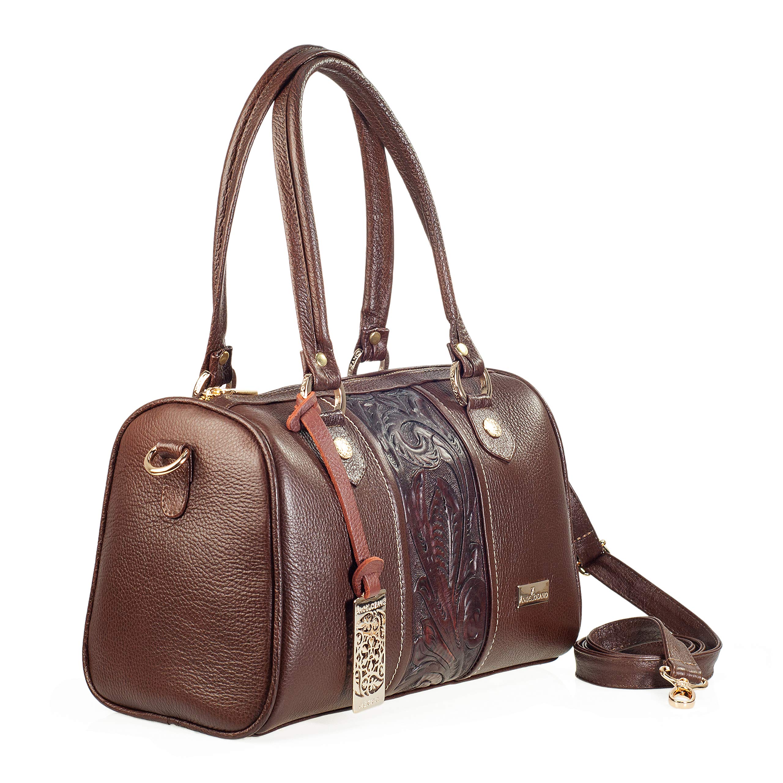 Premium Genuine Cowhide Leather Bowling Bag for Women - Handcrafted with Chiseled Band - Elegant Ladies Handbag for Bowling, Work & Evening Events