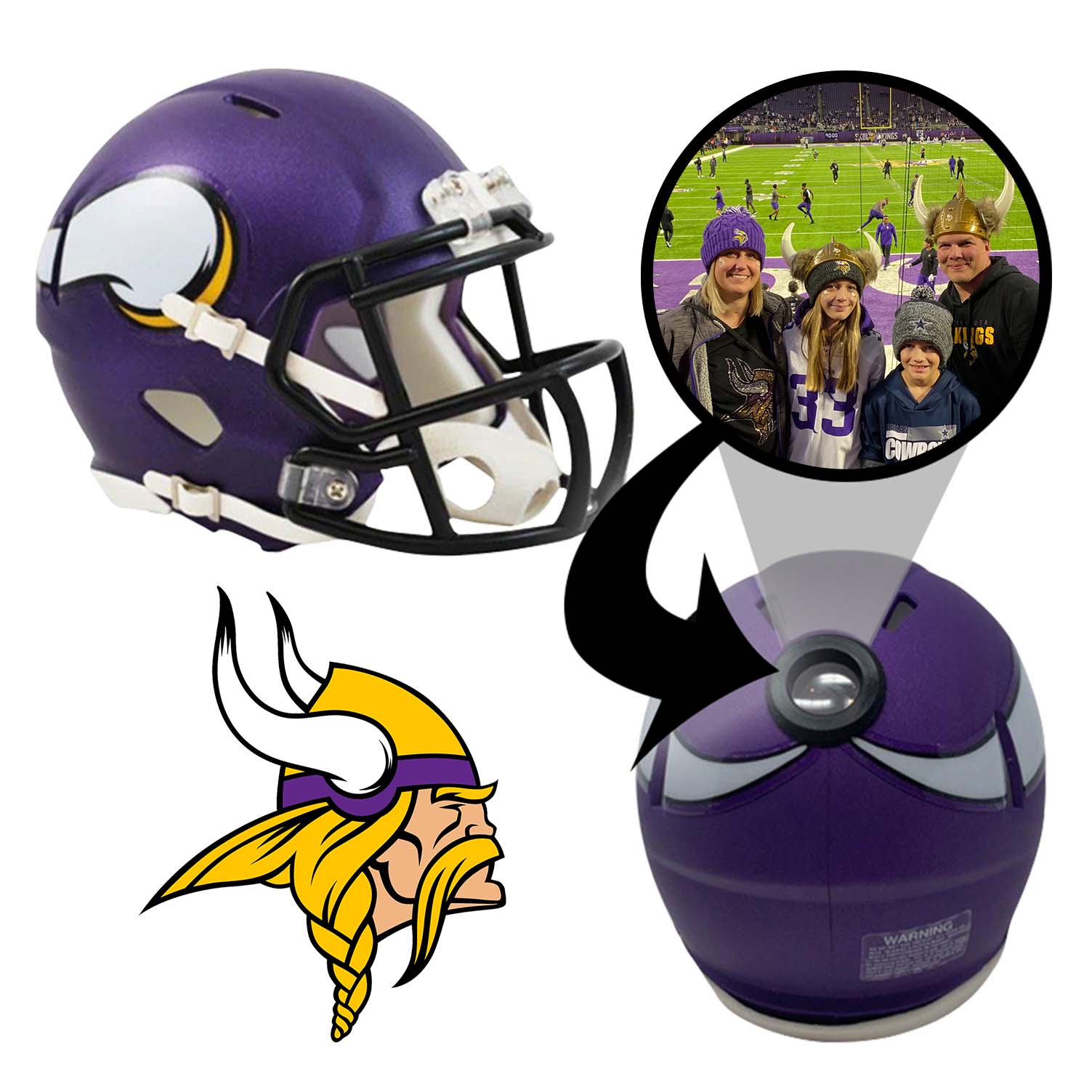 Minnesota Vikings NFL Mini Helmet Collectible - Officially Licensed Football Memorabilia for Fans & Collectors - Perfect for Home Display, Office Decor, and Gifts