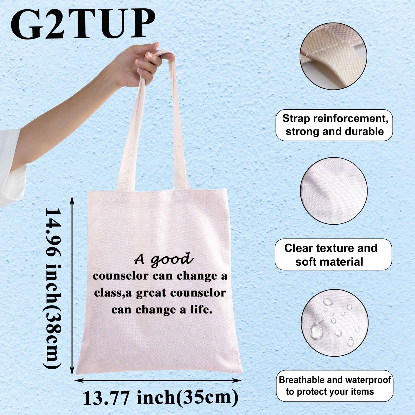 G2TUP Best Counselor Ever Makeup Bag - Teacher & Guidance Counselor Appreciation Gift, Travel Organizer Pouch for Cosmetics, Toiletries & School Supplies
