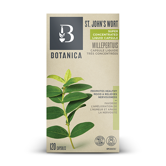 Botanica St. John's Wort 120 Liquid Capsules - Natural Mood Support & Stress Relief Supplement for Daily Wellness & Relaxation