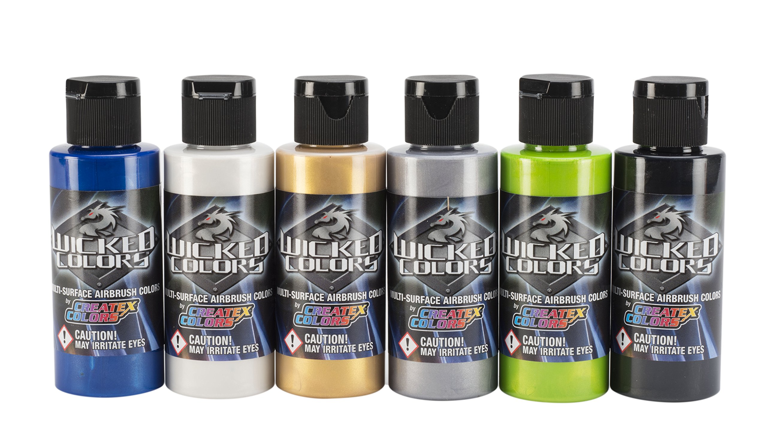 Wicked Colors 2-Oz Airbrush Paint Set - Pearl Finish for Model Kits, Automotive & DIY Crafts | Premium Airbrush Paint for Hobbyists & Artists