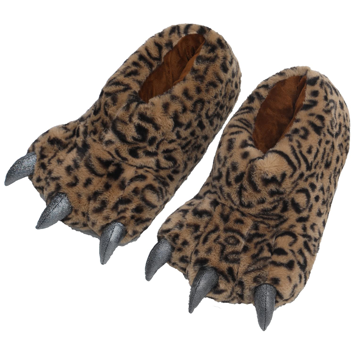 YESBOR Men's Cute Plush Paw Slippers - Fuzzy Animal Claw House Shoes for Halloween Cosplay & Costume - Warm Comfortable Indoor/Outdoor Slippers for Christmas Gifts, Lounge Wear and Themed Parties