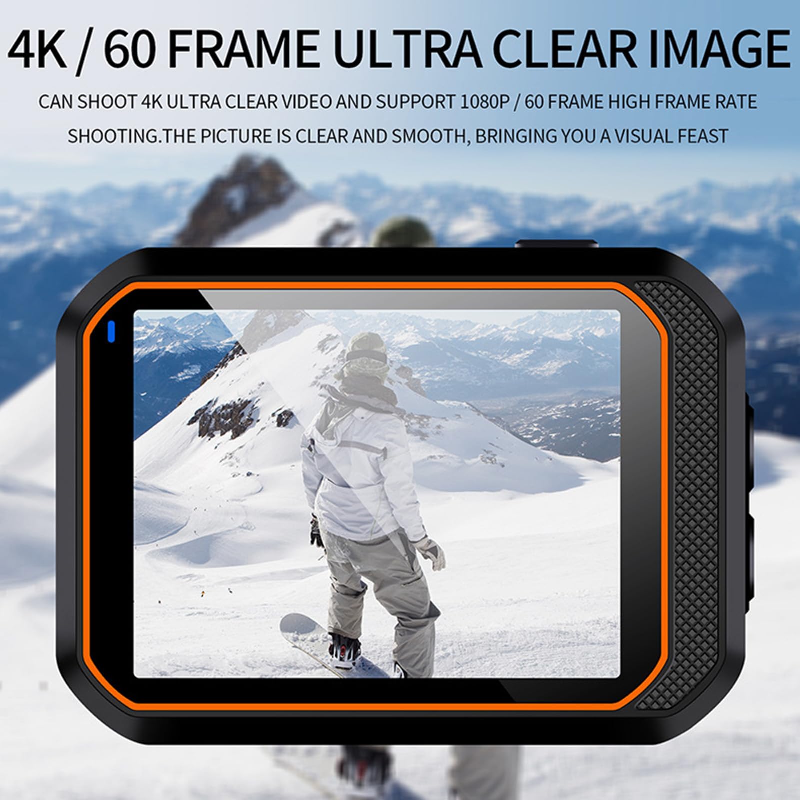 Yanmis 4K 60fps Action Camera with 16MP Ultra HD, IP68 Waterproof, Image Stabilization - Complete Accessories Kit for Diving, Helmet Mount & Extreme Sports | Perfect for Underwater Adventures, Skiing & Outdoor Activities