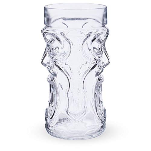 Screaming Tiki Glasses 16 oz - 2 Piece Modern Bar Party Set with Picks - Tropical Themed Cocktail Glasses for Margaritas, Pina Coladas & Summer Drinks - Perfect for Luau, Beach Parties & Themed Events