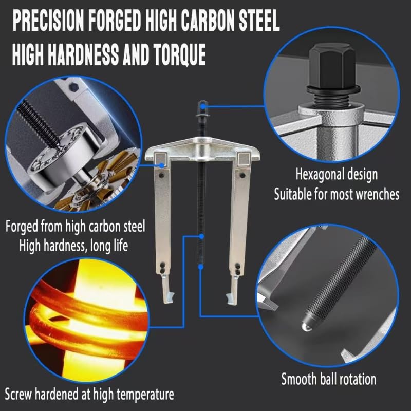 3 in 1 Heavy Duty Bearing/Pulley Puller Kit - Cr-V Steel Gear Puller Tool for Bearing, Gear, Pulley & Flywheel Removal - Professional Automotive Repair Tool for Mechanics & DIY Enthusiasts