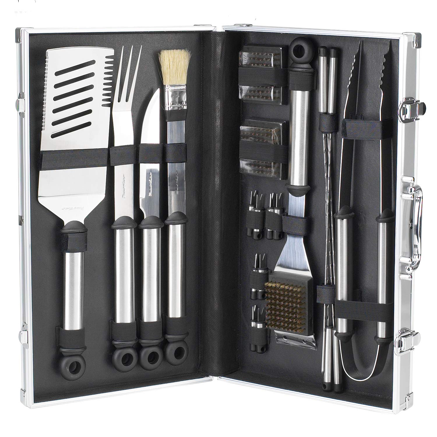 Professional BBQ Grill Tools Set - 20-Piece Stainless Steel Outdoor Cooking Kit with Carrying Case | Perfect for Backyard Grilling, Camping, and Tailgating Parties