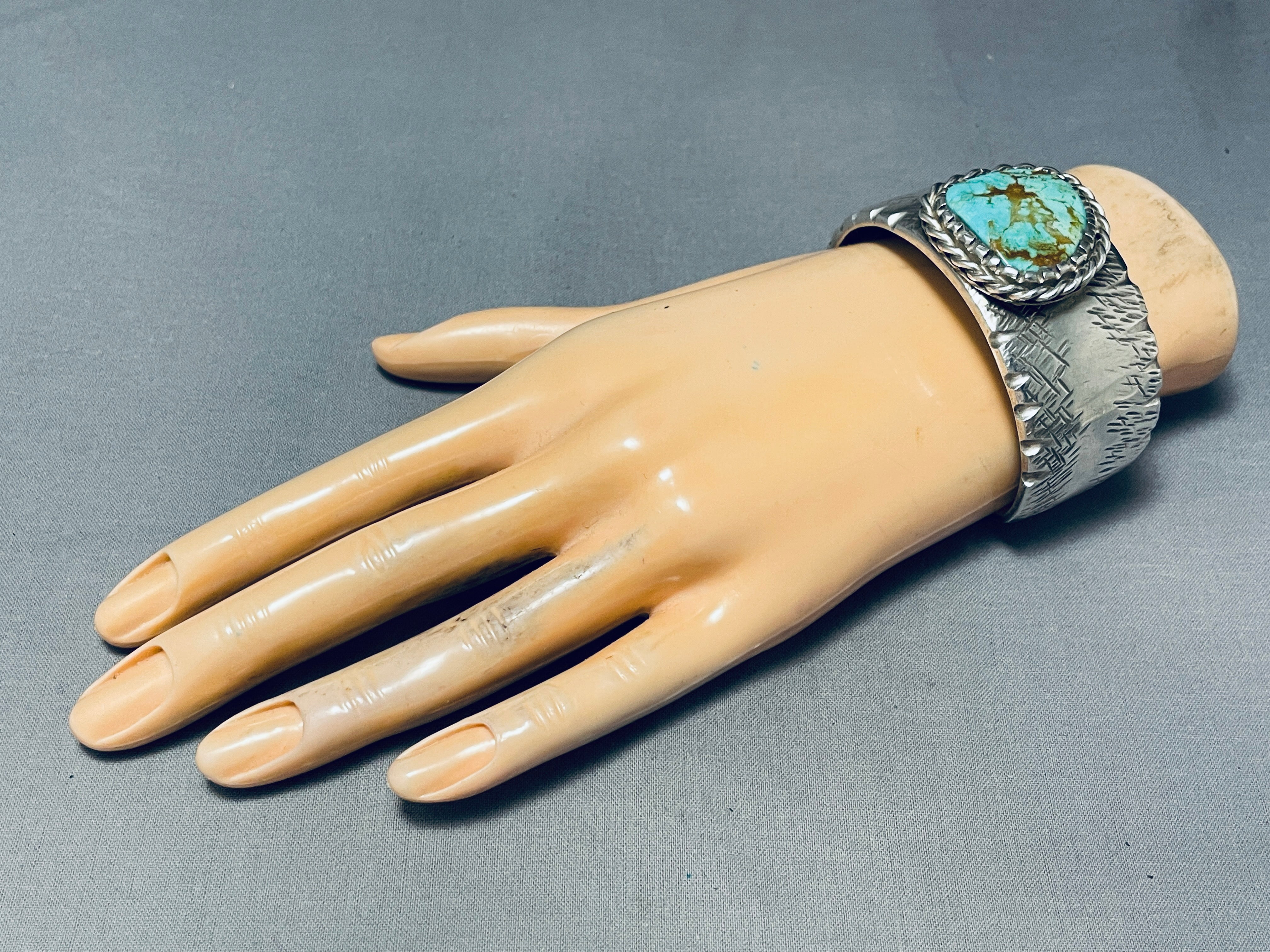 Authentic Navajo Royston Turquoise Sterling Silver Bracelet - 134g Vintage Native American Jewelry for Women - Perfect for Boho Fashion, Gift Giving & Special Occasions