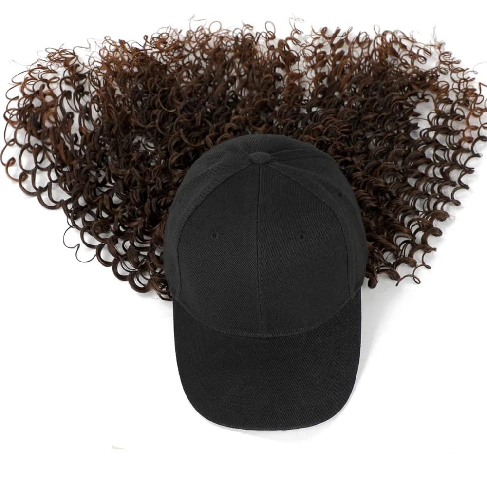 One Piece Baseball Cap with 21 Inch Long Wavy Hair Extension - Synthetic Wig Hat for Women & Girls - Perfect for Cosplay, Costume Parties & Everyday Fashion