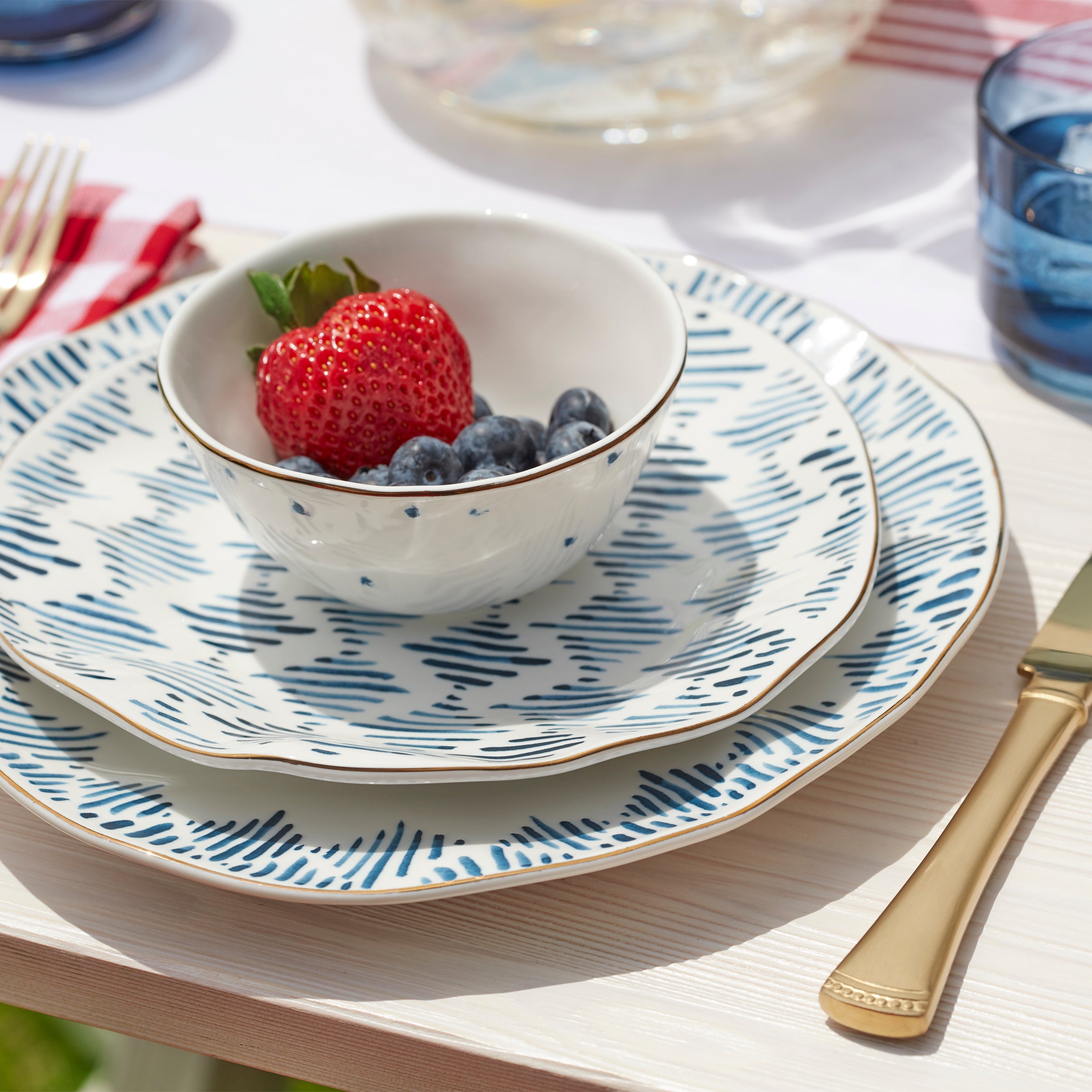 Blue Bay 12-Piece Elegant Porcelain Dessert Plate Set - Perfect for Afternoon Tea, Dinner Parties & Holiday Entertaining