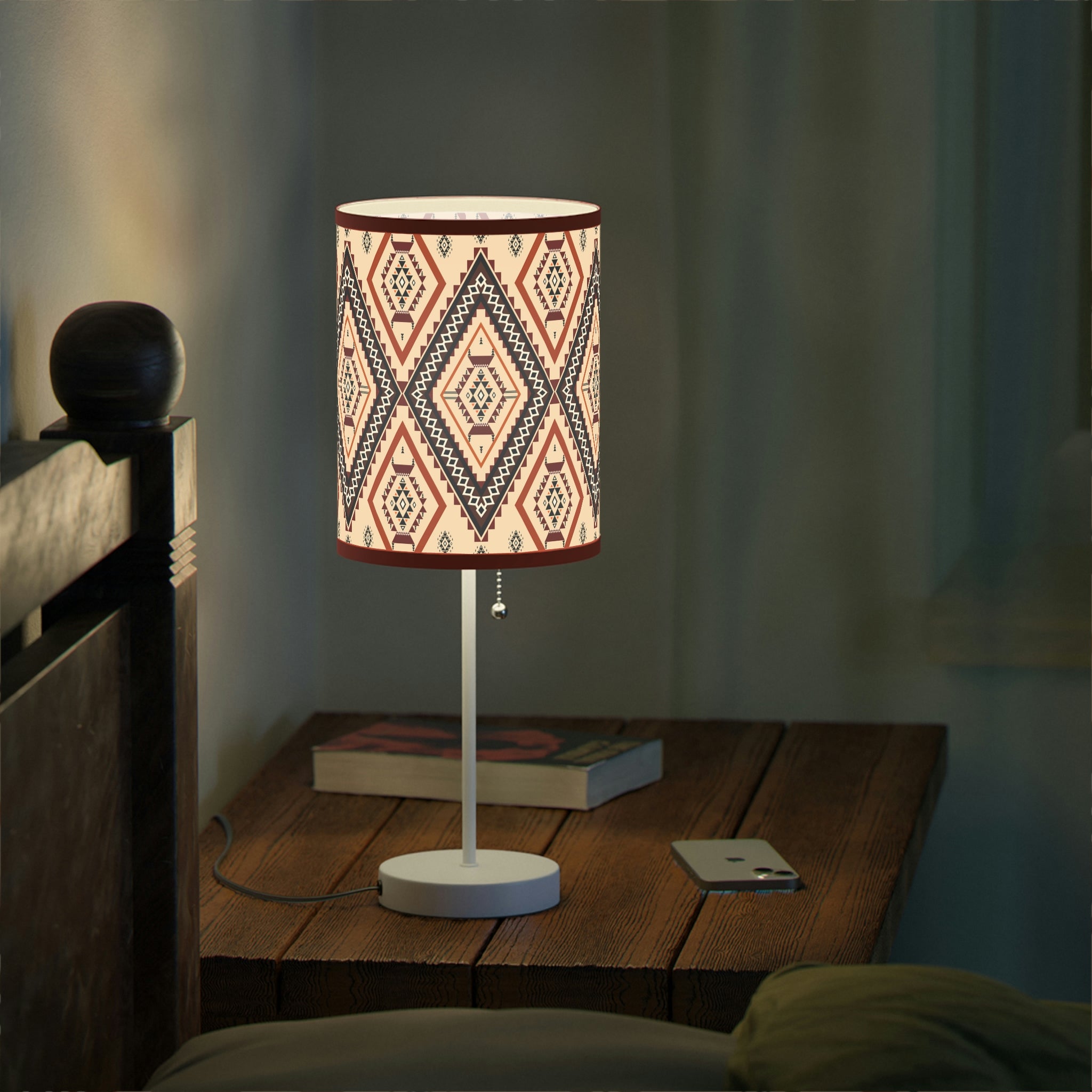 Southwestern Style Table Lamp for Bedroom & Living Room - Adjustable Reading Light with US/CA Plug - Perfect for Nightstands, Sofa Side Tables and Home Office Desks