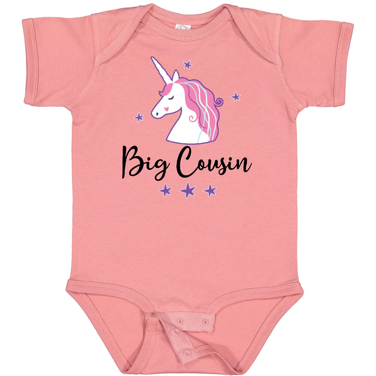 Inktastic Big Cousin Unicorn Announcement Baby Bodysuit - Cute Unicorn Design for Newborn Sibling Announcement - Perfect for Baby Shower Gifts & Family Photo Outfits
