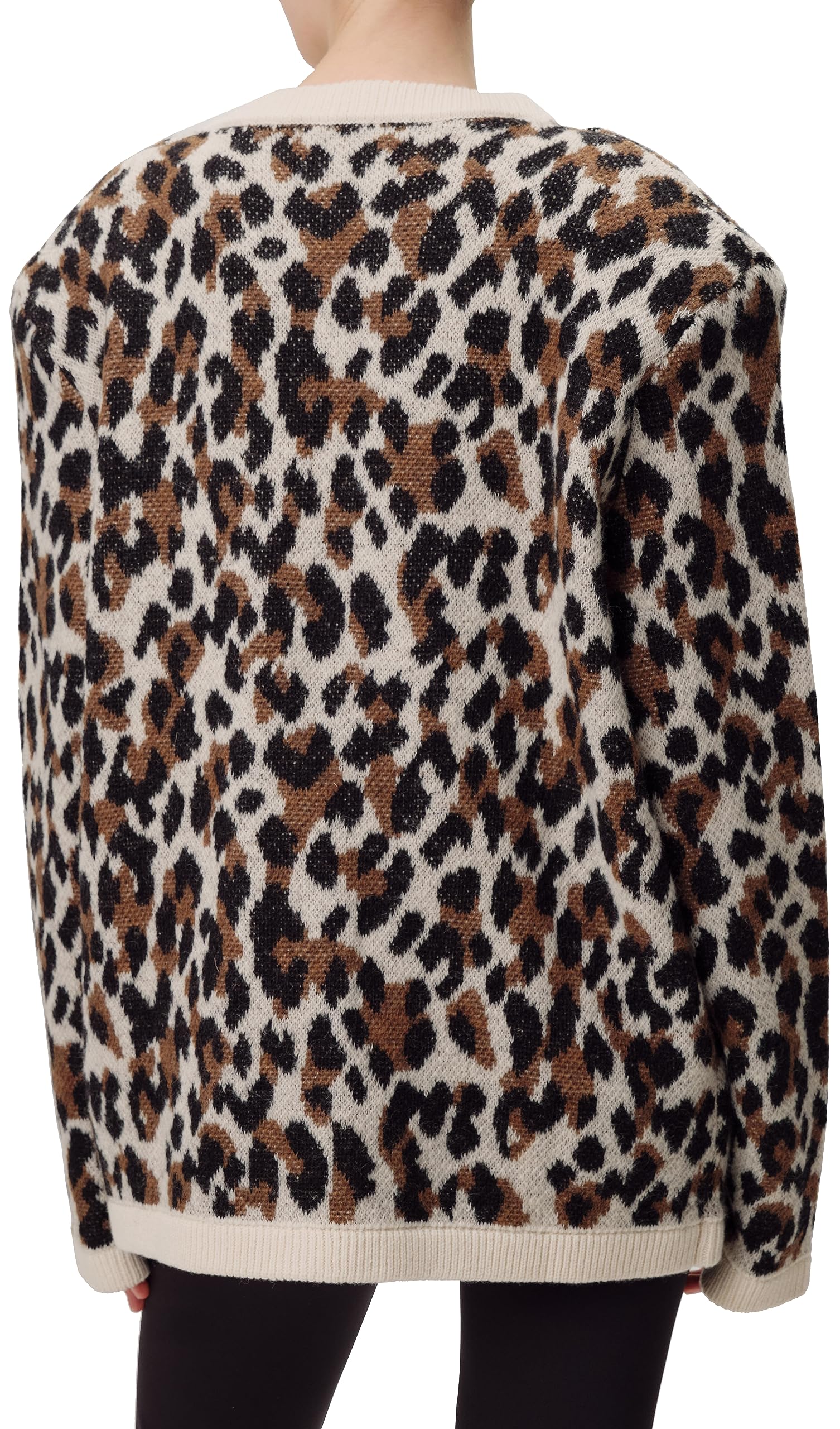 Ronny Kobo Women's PARMIDA Leopard Print Cardigan Sweater - Soft Long Sleeve Open Front Knit Wrap for Fall & Winter Fashion | Perfect for Office, Date Night and Casual Outfits