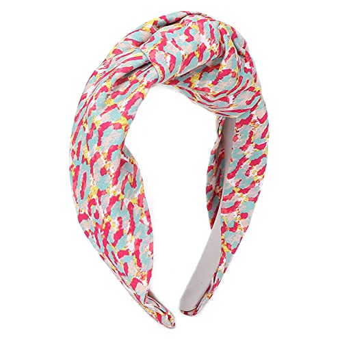 Cross Knot Hair Bands for Women - Stretchy Knitted Headbands in Pink | Soft Elastic Hair Accessories for Girls & Women | Perfect for Daily Wear, Workouts, and Fashion Styles