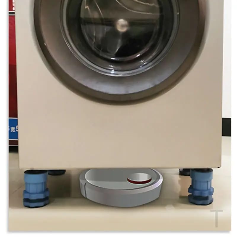 BIYALI Washing Machine Vibration Pads - 4-Pack Adjustable Anti-Vibration Pads for Washer & Dryer, Noise Reduction & Shock Absorbing Feet for Refrigerator, Washing Machine Leveling & Stability - Perfect for Laundry Room, Basement & Apartment Use