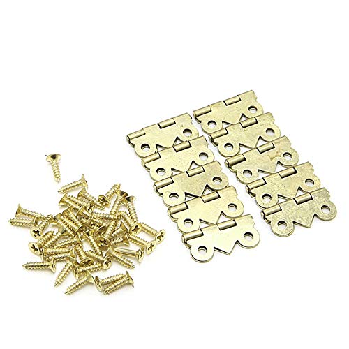 10 Pack Mini Butterfly Cabinet Hinges 20mm x17mm - Gold Finish for Jewelry Box, Drawer & Furniture (Perfect for DIY Projects & Home Decor)