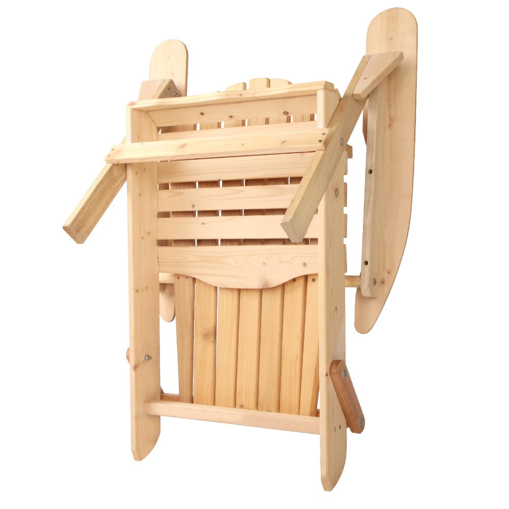 Premium Adirondack Outdoor Chairs - Natural Wooden Patio & Beach Chairs Set of 2 - Perfect for Backyard, Garden, Poolside & Coastal Relaxation