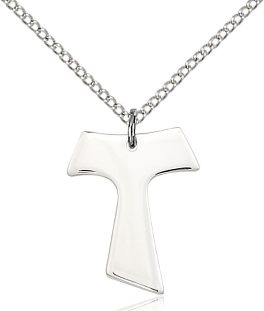 Bliss Women's Small Sterling Silver Tau Cross Pendant with 18