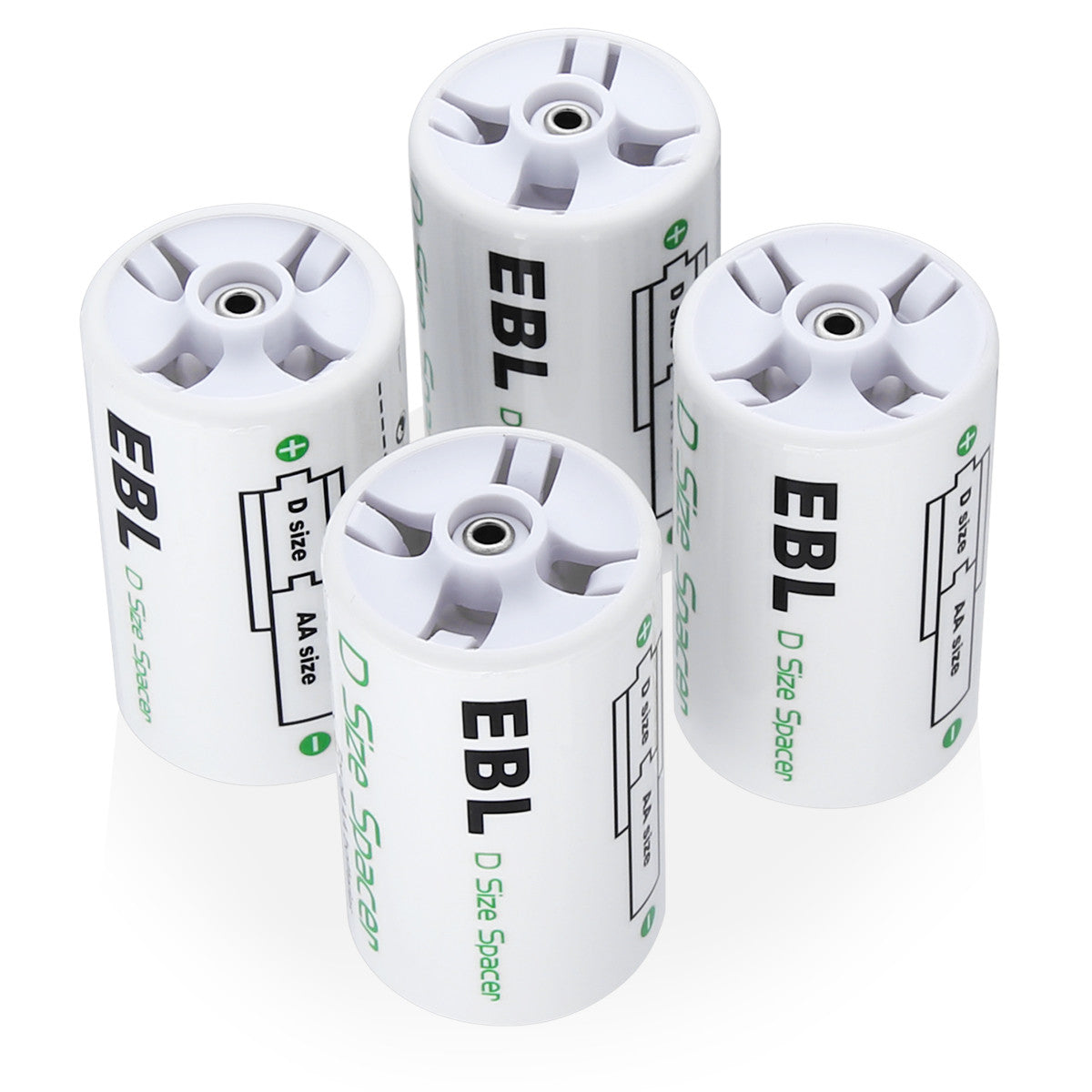 EBL AA to C & D Battery Adapter Converter Case - Power Your Devices with Different Battery Sizes for Flashlights, Toys & Electronics