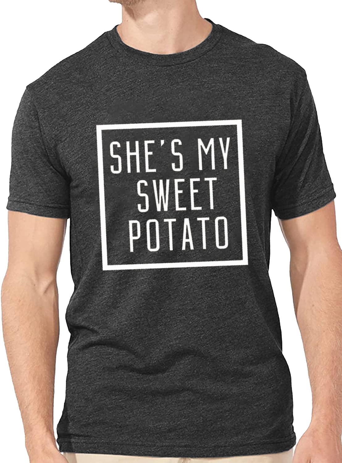 Sweet Potato I Yam Thanksgiving Matching Couples T-Shirt - Funny Husband & Wife Short Sleeve Graphic Tee for Thanksgiving Dinner, Family Gatherings & Holiday Photos